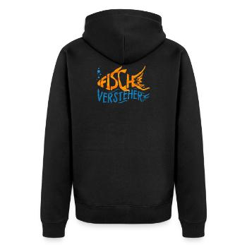 Fische Aquarium Aquaristik Aquarianer Geschenk - Unisex Premium Bio Zip Hoodie - Schwarz - Hinten - Nico (187cm)