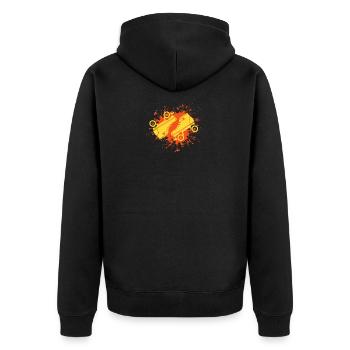 Rollschuhe - Unisex Premium Bio Zip Hoodie - Schwarz - Hinten - Nico (187cm)