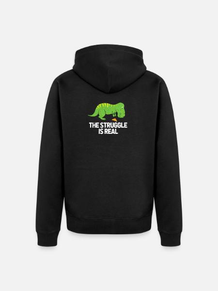 dinosaur - Unisex Premium Organic Zip Hoodie - black