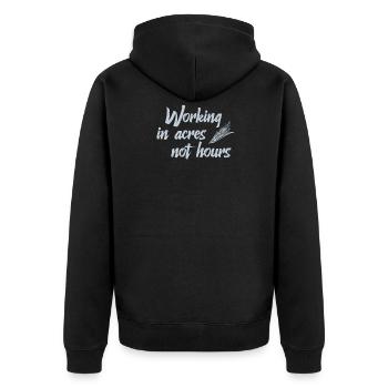 Landwirtschaft - Unisex Premium Bio Zip Hoodie - Schwarz - Hinten - Nico (187cm)