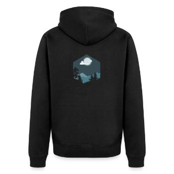 Hexagon Geschenk Sechseck - Unisex Premium Bio Zip Hoodie - Schwarz - Hinten - Nico (187cm)
