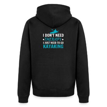 Kayak - Unisex Premium Bio Zip Hoodie - Schwarz - Hinten - Nico (187cm)