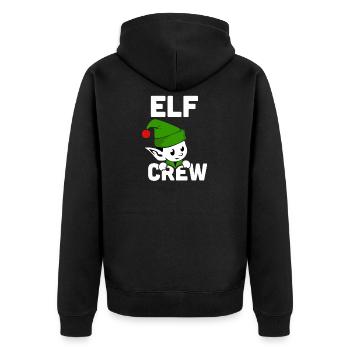 ELF CREW - Unisex Premium Organic Zip Hoodie - black - Back - Nico (187cm)