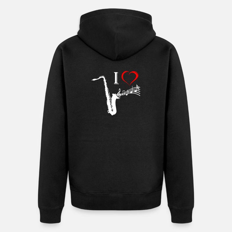 saxophone - Veste à capuche bio Premium Unisexe - noir