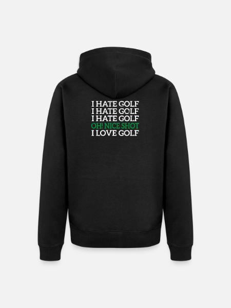 Golfer Golf - Unisex Premium Bio Zip Hoodie - Schwarz