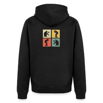 Photographie - Veste à capuche bio Premium Unisexe - noir - Dos - Nico (187cm)