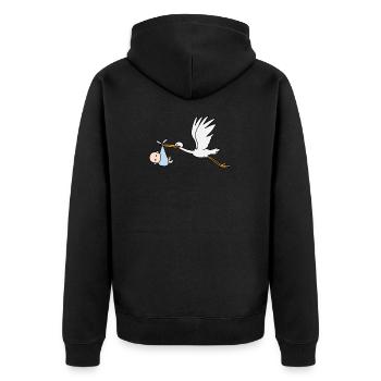 Bébé cigogne - Veste à capuche bio Premium Unisexe - noir - Dos - Nico (187cm)