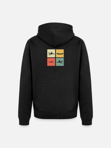 pilot - Unisex Premium Organic Zip Hoodie - black