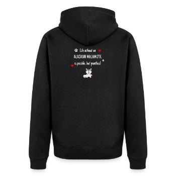 La vie sans un malamute drôle d'Alaska - Veste à capuche bio Premium Unisexe - noir - Dos - Nico (187cm)