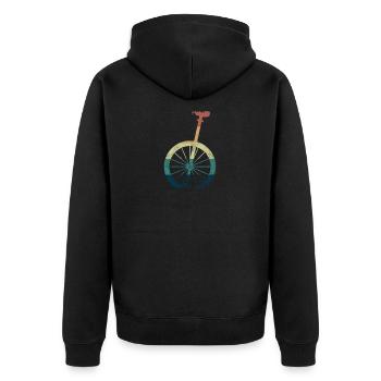 Einrad Fahrer Artist Hochrad Künstler Geschenk - Unisex Premium Bio Zip Hoodie - Schwarz - Hinten - Nico (187cm)