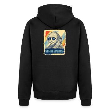 Shakespeare Literatur Hamlet Retro Geschenk - Unisex Premium Bio Zip Hoodie - Schwarz - Hinten - Nico (187cm)