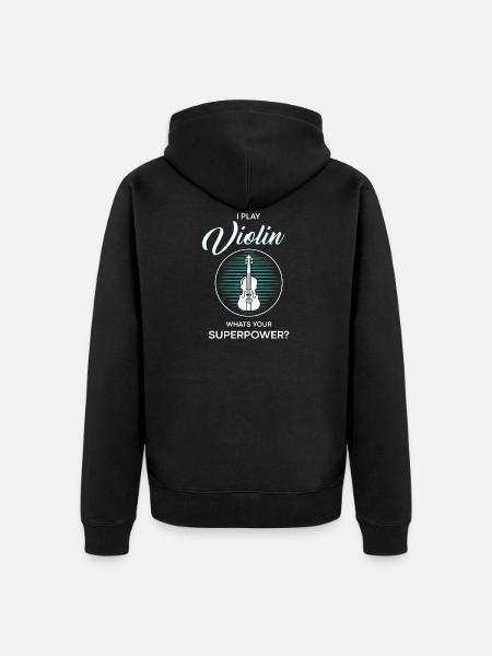 Superpuissance violon - Veste à capuche bio Premium Unisexe - noir