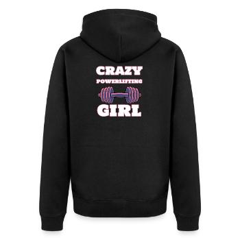 fitness - Unisex Premium Organic Zip Hoodie - black - Back - Nico (187cm)
