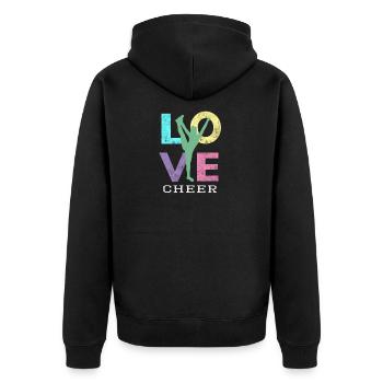 Nette Mädchen LIEBEN, Cheerleader-Geschenk zu jubeln - Unisex Premium Bio Zip Hoodie - Schwarz - Hinten - Nico (187cm)