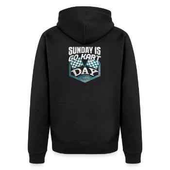 Go-Kart Race Day - Unisex Premium Organic Zip Hoodie - black - Back - Nico (187cm)