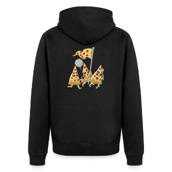 Révolution pizza - Veste à capuche bio Premium Unisexe - noir - Dos - Nico (187cm)