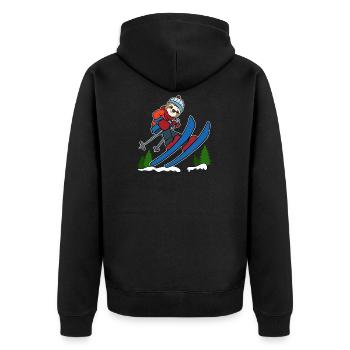 Ski Sloth Ski Holiday Sports d'hiver cadeau - Veste à capuche bio Premium Unisexe - noir - Dos - Nico (187cm)