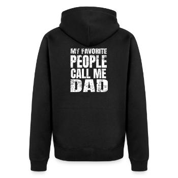 Papa - Unisex Premium Bio Zip Hoodie - Schwarz - Hinten - Nico (187cm)