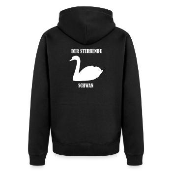 der sterbende Schwan - Unisex Premium Bio Zip Hoodie - Schwarz - Hinten - Nico (187cm)