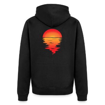 sunset - Unisex Premium Organic Zip Hoodie - black - Back - Nico (187cm)