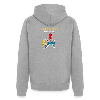 Ohm Volt Ampere Gift Electrician Electricity Funny - Unisex Premium Organic Zip Hoodie - heather grey - Back - Nico (187cm)
