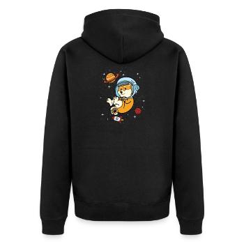 Cadeau de l'univers spatial astronaute Shiba Inu - Veste à capuche bio Premium Unisexe - noir - Dos - Nico (187cm)