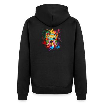 Shiba Inu Dog Splatter Graffiti Splash Cadeau - Veste à capuche bio Premium Unisexe - noir - Dos - Nico (187cm)
