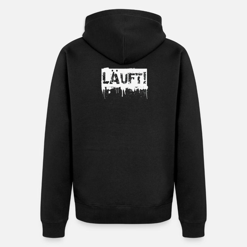 Laeuft - Unisex Premium Bio Zip Hoodie - Schwarz
