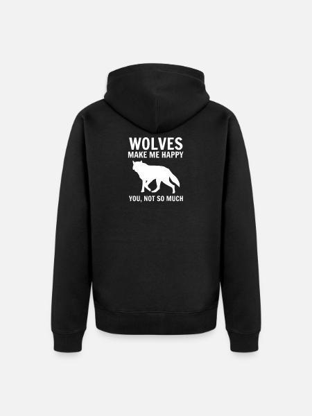 wolf - Uniseks Premium bio ziphoodie - zwart