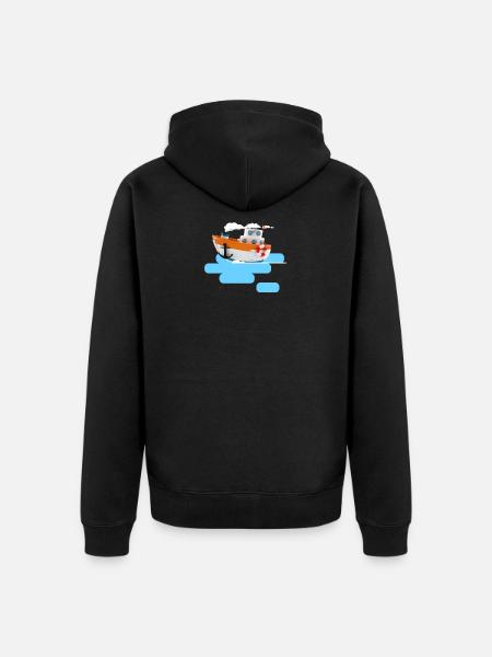 Schlepper 3D Illustration - Unisex Premium Bio Zip Hoodie - Schwarz