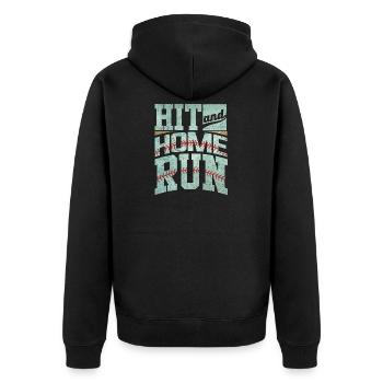 Baseball hit home - Unisex Premium Organic Zip Hoodie - black - Back - Nico (187cm)