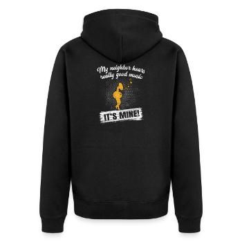 Nachbar Tuba Tubist Geschenk Musiker Geschenkidee - Unisex Premium Bio Zip Hoodie - Schwarz - Hinten - Nico (187cm)