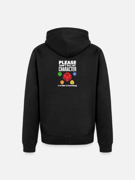 D20 - Unisex Premium Organic Zip Hoodie - black