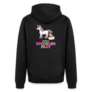 Pet licorne arc-en-ciel cheval fille pups pyjama - Veste à capuche bio Premium Unisexe - noir - Dos - Nico (187cm)
