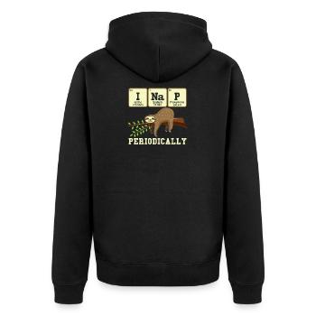 Chemise de paresse drôle, sieste, poison, idée cadeau, tabl périodique - Veste à capuche bio Premium Unisexe - noir - Dos - Nico (187cm)