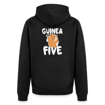 Guinea Pig Hamster Mouse Rat Rodent Funny - Unisex Premium Organic Zip Hoodie - black - Back - Nico (187cm)