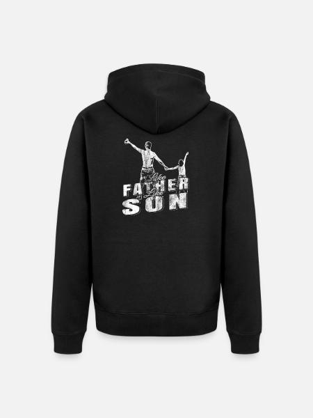Vater und Sohn - Premium økologisk unisex-hættejakke - sort
