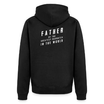 Père et fille - Veste à capuche bio Premium Unisexe - noir - Dos - Nico (187cm)