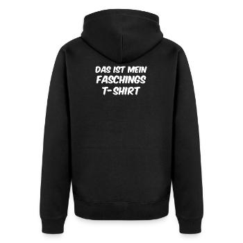 Lustiges Fasching T Shirt Karneval Kostüm - Unisex Premium Bio Zip Hoodie - Schwarz - Hinten - Nico (187cm)