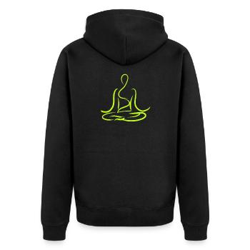 Meditation Yoga Inner peace Buddha Namaste asceticism - Unisex Premium Organic Zip Hoodie - black - Back - Nico (187cm)