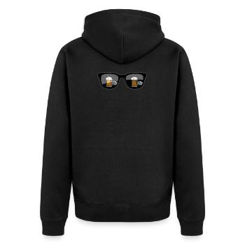 Lustige Bierbrille Geschenk: Geschenk zum Trinken von Ale, - Unisex Premium Bio Zip Hoodie - Schwarz - Hinten - Nico (187cm)