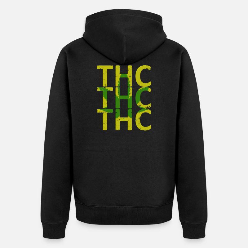 Mauvaises herbes THC - Veste à capuche bio Premium Unisexe - noir