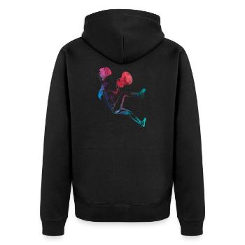 Tshirt d'escalade, bloc, hommes femmes enfants - Veste à capuche bio Premium Unisexe - noir - Dos - Nico (187cm)