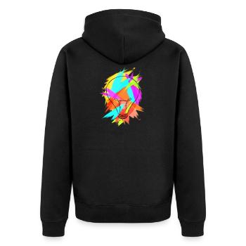 Colorful Pear Creative Colorful Rainbow Gift - Unisex Premium Organic Zip Hoodie - black - Back - Nico (187cm)