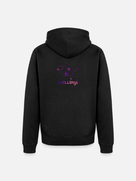 zwillinge Zwilling - Unisex Premium Bio Zip Hoodie - Schwarz
