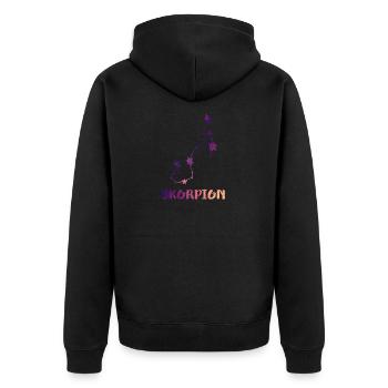 skorpion Sternbild - Unisex Premium Bio Zip Hoodie - Schwarz - Hinten - Nico (187cm)