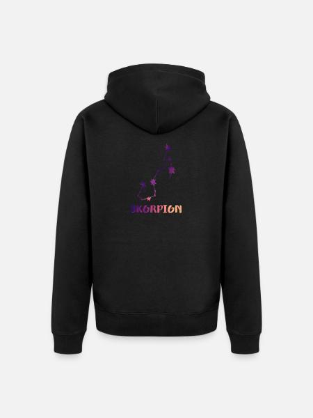 skorpion Sternbild - Unisex Premium Bio Zip Hoodie - Schwarz