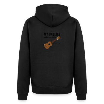 ukulélé - Veste à capuche bio Premium Unisexe - noir - Dos - Nico (187cm)