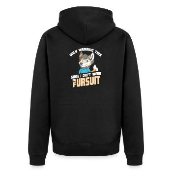 Only Wearing This Since I Can't Wear My Fursuit - Unisex Premium Bio Zip Hoodie - Schwarz - Hinten - Nico (187cm)