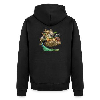 Die wunderschöne Tierwelt - Unisex Premium Bio Zip Hoodie - Schwarz - Hinten - Nico (187cm)